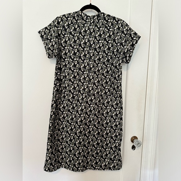 Marni black/olive/beige floral high-neck cotton midi dress - size 40 (US 6/8) - Picture 6 of 13